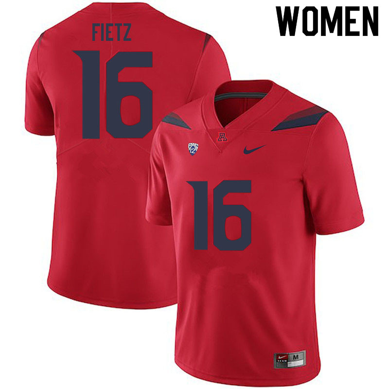Women #16 Cameron Fietz Arizona Wildcats College Football Jerseys Sale-Red